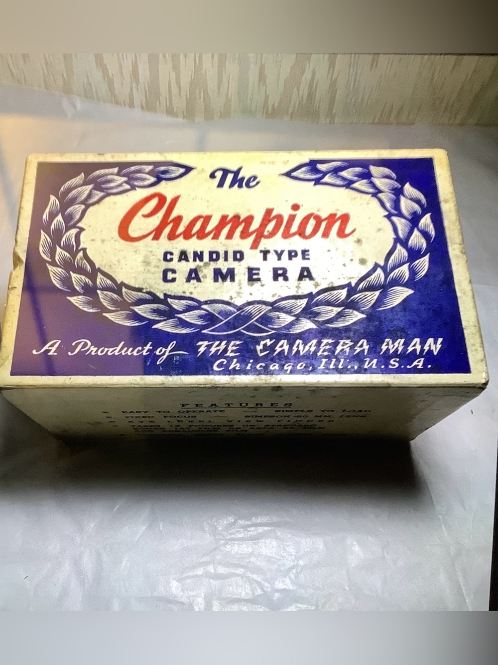 Champion Candid Type Camera Box — Blue, White & Red